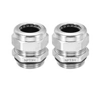 sourcing map 3/4" NPT Cable Glands, IP68 Waterproof Strain Relief Cord Grip Connector for 13-18mm Dia Wire, 304 Stainless Steel Wire Protectors for Cable Fixing, Wiring, Repairing, Pack of 2