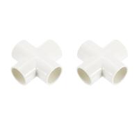 sourcing map 3/4" PVC Fittings, 2 Pcs 4 Way Elbow Connector Elbow PVC Furniture Fittings Corner Fitting for Water Supplies PVC Furniture DIY Shelf Greenhouse Tent Connection, White