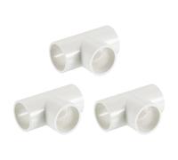 sourcing map 3/4" PVC Tee, 3 Pcs 3 Way Elbow Connector Furniture Grade PVC Tee Elbow Pipe Fitting Adapter Corner Fitting for Water Supplies Build Furniture Shelves Tents, White