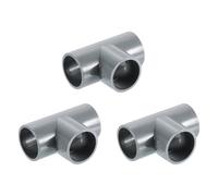 sourcing map 3/4" PVC Tee, 3 Pcs 3 Way Elbow Connector Furniture Grade PVC Tee Elbow Pipe Fitting Adapter Corner Fitting for Water Supplies Build Furniture Shelves Tents, Grey