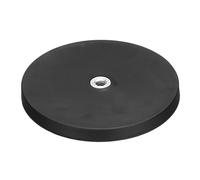 sourcing map 3.5" Dia Rubber Coated Magnets, 88LBS Anti-Scratch Flag Magnet Base with 1/4"-20UNC Female Threaded Studs and Nut Magnets Holder for Camera Light Bar Mirror Tool