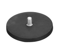 sourcing map 3.5" Dia Rubber Coated Magnets, 88LBS Anti-Scratch Flag Magnet Base with 3/8"-16UNC Male Threaded Studs and Nut Magnets Holder for Camera Light Bar Mirror Tool