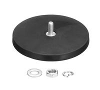 sourcing map 3.5" Dia Rubber Coated Magnets, 88LBS Anti-Scratch Flag Magnet Base with M6 Male Threaded Studs and Nut Magnets Holder for Camera Light Bar Mirror Tool