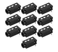 sourcing map 3.5 mm Audio Jack Connector PCB Mount Female Socket 4 Pin PJ-320A 10pcs