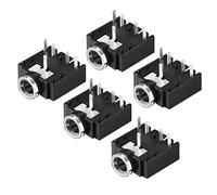 sourcing map 3.5 mm Audio Jack Connector PCB Mount Female Socket 5 Pin PJ-307 5pcs
