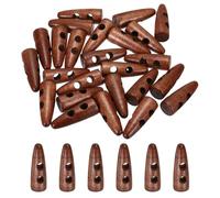 sourcing map 3.5cm/1.38 Inch Wooden Toggle Button, 24 pcs 2 Hole Wood Olive Sewing Buttons for DIY Craft Coat Sweater Clothing Jacket Blazer Bag, Brown