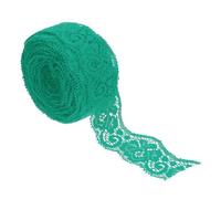 sourcing map 3.5cm Wide Elastic Lace Ribbon, Vintage Floral Pattern Dark Green Stretch Lace Fabric Trim by Roll for Garment DIY Crafts Dress Sewing Making Bridal Wedding Decor