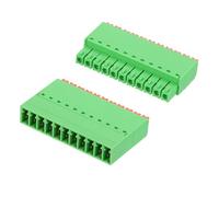 sourcing map 3.5mm 0.14" Pitch Spring PCB Terminal Block Connector 11 Pin Male Female Pluggable Quick PCB Wiring Terminals for 22-16AWG Cable Mechanical Equipment, Green