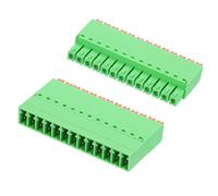 sourcing map 3.5mm 0.14" Pitch Spring PCB Terminal Block Connector 13 Pin Male Female Pluggable Quick PCB Wiring Terminals for 22-16AWG Cable Mechanical Equipment, Green