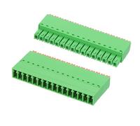 sourcing map 3.5mm 0.14" Pitch Spring PCB Terminal Block Connector 16 Pin Male Female Pluggable Quick PCB Wiring Terminals for 22-16AWG Cable Mechanical Equipment, Green