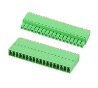sourcing map 3.5mm 0.14" Pitch Spring PCB Terminal Block Connector 18 Pin Male Female Pluggable Quick PCB Wiring Terminals for 22-16AWG Cable Mechanical Equipment, Green