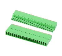 sourcing map 3.5mm 0.14" Pitch Spring PCB Terminal Block Connector 20 Pin Male Female Pluggable Quick PCB Wiring Terminals for 22-16AWG Cable Mechanical Equipment, Green