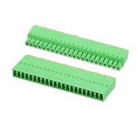 sourcing map 3.5mm 0.14" Pitch Spring PCB Terminal Block Connector 22 Pin Male Female Pluggable Quick PCB Wiring Terminals for 22-16AWG Cable Mechanical Equipment, Green