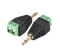 sourcing map 3.5mm 2 Pole Male to AV 2 Screw Terminal Stereo Audio Video Connector Adapter for CCTV Security Camera System 2pcs