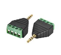 sourcing map 3.5mm 4 Pole Male to AV 4 Screw Terminal Audio Video Connector Adapter for CCTV Security Camera System 2pcs