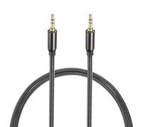 sourcing map 3.5mm Aux Cable, 6.6 ft 3 Pole Nylon Braided Male to Male Audio Wire, Hi-Fi Stereo Sound Audio Wire Cord for Earphones, Smart Phones, Speakers,Black