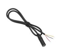sourcing map 3.5mm Female Jack to Bare Wire Open End Replacement 26AWG TRS 3 Pole Stereo 1/7" Mono Audio Cable Plug Jack Plug 34mm for Earphone Headphone Cable Repair, 0.5m/19.7 inches