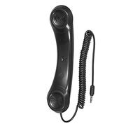 sourcing map 3.5mm Retro Telephone Handset Cell Phone Telephone Receiver for Microphone Speaker Black