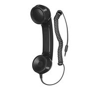 sourcing map 3.5mm Retro Telephone Handset Phone Telephone Receiver for Microphone Speaker Smooth Black