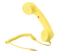 sourcing map 3.5mm Retro Telephone Handset Telephone Receiver for Microphone Speaker Yellow