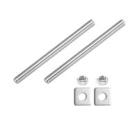 sourcing map 3/8"-16 UNC Fully All Threaded Rod, 2 Pcs 304 Stainless Steel Long Threaded Screw 130mm/5.1" Length Right Hand with Square Washers for Furniture Mounting Assembly Fastening