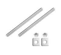sourcing map 3/8"-16 UNC Fully All Threaded Rod, 2 Pcs 304 Stainless Steel Long Threaded Screw 140mm/5.5" Length Right Hand with Square Washers for Furniture Mounting Assembly Fastening