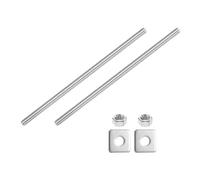 sourcing map 3/8"-16 UNC Fully All Threaded Rod, 2 Pcs 304 Stainless Steel Long Threaded Screw 250mm/9.8" Length Right Hand with Square Washers for Furniture Mounting Assembly Fastening