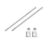 sourcing map 3/8"-16 UNC Fully All Threaded Rod, 2 Pcs 304 Stainless Steel Long Threaded Screw 300mm/11.8" Length Right Hand with Square Washers for Furniture Mounting Assembly Fastening