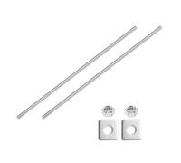 sourcing map 3/8"-16 UNC Fully All Threaded Rod, 2 Pcs 304 Stainless Steel Long Threaded Screw 400mm/15.7" Length Right Hand with Square Washers for Furniture Mounting Assembly Fastening