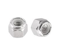 sourcing map 3/8-16 UNC Nylon Insert Hex Lock Nuts, 304 Stainless Steel, Plain Finish, 25pcs