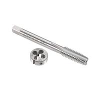 sourcing map 3/8"-16 UNC Tap and Die Set, HSS Machine Thread Tap with Round Threading Die, Right Hand