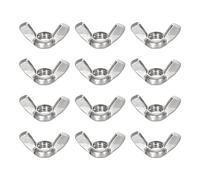 sourcing map 3/8"-16 Wing Nut 12 Pcs, 304 Stainless Steel Butterfly Wing Nuts Fasteners Parts Hand Twist Tighten Wing Nuts for Machinery Electronic Equipment DIY, Silver