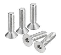 sourcing map 3/8-16x1-1/2" Flat Countersunk Head Socket Cap Screws, 10Pcs 304 Stainless Steel Hex Socket Flat Head Screws, Full Thread, Countersunk Bolts
