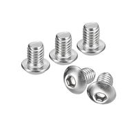 sourcing map 3/8-16x1/2" Button Head Socket Cap Screws, 5pcs 304 Stainless Steel Fasteners Hex Bolts Screws, Full Thread Hex Drive Screws