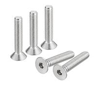 sourcing map 3/8-16x2" Flat Countersunk Head Socket Cap Screws, 5Pcs 304 Stainless Steel Hex Socket Flat Head Screws, Full Thread, Countersunk Bolts