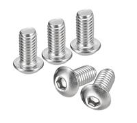 sourcing map 3/8-16x3/4" Button Head Socket Cap Screws, 5pcs 304 Stainless Steel Fasteners Hex Bolts Screws, Full Thread Hex Drive Screws