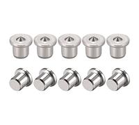 sourcing map 3/8 Drill Center for Dowel and Tenon Chrome Plated Steel 10mm Woodworking Doweling Centering Transfer Plugs 10 Pcs