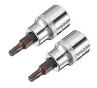 sourcing map 3/8" Drive x T25 Torx Bit Socket, S2 Steel Bits, CR-V Sockets 2" Length (for Hand Use Only) 2pcs