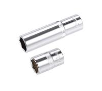sourcing map 3/8-Inch Drive by 13mm Deep and Shallow Socket Set of 2 Pcs, Cr-V, 6-Point, Metric