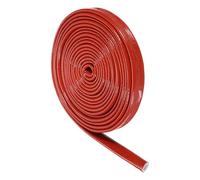 sourcing map 3/8 Inch ID 16.4 ft Heat Shielded Fire Sleeve Red Silicone Coated Fiberglass Tape, for Automotive Hose Lines Wires Electrical Wiring