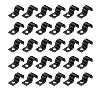 sourcing map 3/8 Inch Pipe Strap, Carbon Steel Conduit Clip 30pcs Single Hole Strap Clamp for Pipe Tube Cable Fixing (10mm, Black)