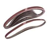 sourcing map 3/8-inch X 21-inch(9mm X 533mm) Sanding Belt 180 Grit Aluminum Oxide 12pcs