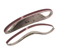 sourcing map 3/8-inch X 21-inch(9mm X 533mm) Sanding Belt 320 Grit Aluminum Oxide 12pcs