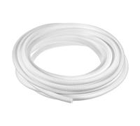 sourcing map 3/8 Inch x 32.8 Ft Split Wire Loom Tubing, Guard Convoluted Flex, Protective Split Cable Conduit, Flexible Wire Protector Tubing, Electrical Cord Cover,White