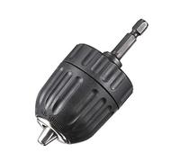 sourcing map 3/8" Keyless Drill Chuck Hex Shank Adapter 0.8-10mm 3-Jaw for Impact Driver Cordless Drill Black