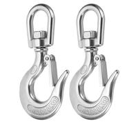 sourcing map 3/8" Slip Hook, 2Pcs 304 Stainless Steel Swivel Lifting Hook 2204 lbs Capacity Rotatable Chain Clevis Hooks Safety Chain Hooks for Crane, Fishing Boat, Port Transportation