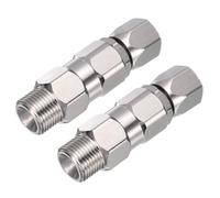 sourcing map 3/8" Sprayer Joint, 360 Degrees Rotate Stainless Steel Swivel Joint for Paint Spray Gun Hose Airless Sprayers,2 PCS