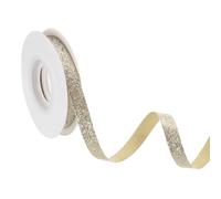 sourcing map 3/8" x 10 Yards Sparkle Ribbons, Wreath Crafts Cut Edge Ribbon, Sparkling Fabric Ribbon for Bow Making, Gift Wrapping, Festival Wedding Party Decoration, Champagne