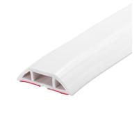 sourcing map 3.9ft Floor Cord Cover PVC Cable Protector 0.55"Wx0.27"H Cable Management White