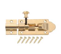 sourcing map 3" Cane Bolts for Gate, Barrel Bolt Latch Thickened Drop Rod Bolt Hardware for Wooden Fence Metal Gate, Holding Gate to The Ground, Brass Upgrade